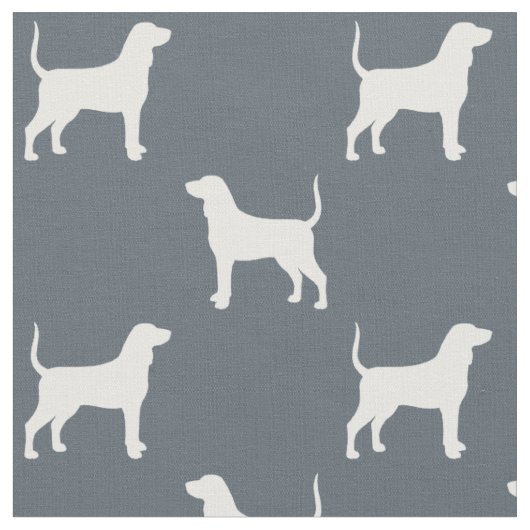 Bluetick Coonhound Hondenras Silhouettes Pattered Stof (Close Up)