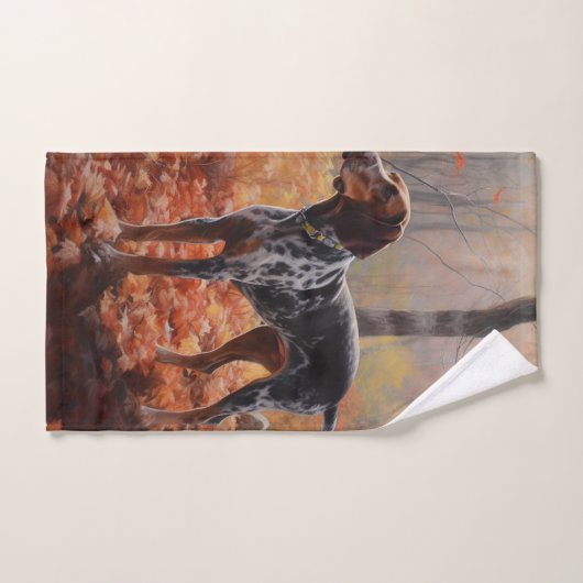 Bluetick Coonhound in Herfstbladeren Herfst Inspir Bad Handdoek (Handdoek)