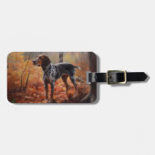 Bluetick Coonhound in Herfstbladeren Herfst Inspir Bagagelabel (Voorkant horizontaal)