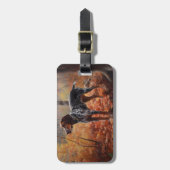 Bluetick Coonhound in Herfstbladeren Herfst Inspir Bagagelabel (Voorkant verticaal)