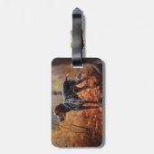 Bluetick Coonhound in Herfstbladeren Herfst Inspir Bagagelabel (Achterkant verticaal)
