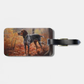 Bluetick Coonhound in Herfstbladeren Herfst Inspir Bagagelabel (Achterkant horizontaal)