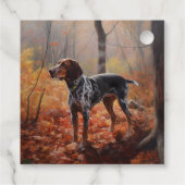 Bluetick Coonhound in Herfstbladeren Herfst Inspir Bedankjes Labels (Achterkant)