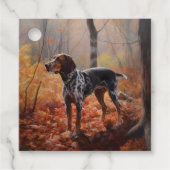 Bluetick Coonhound in Herfstbladeren Herfst Inspir Bedankjes Labels (Voorkant)