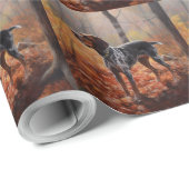 Bluetick Coonhound in Herfstbladeren Herfst Inspir Cadeaupapier (Rol Hoek)