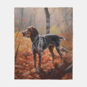 Bluetick Coonhound in Herfstbladeren Herfst Inspir Fleece Deken (Voorkant)