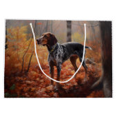 Bluetick Coonhound in Herfstbladeren Herfst Inspir Groot Cadeauzakje (Achterkant)