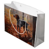 Bluetick Coonhound in Herfstbladeren Herfst Inspir Groot Cadeauzakje (Achterkant Gekanteld)