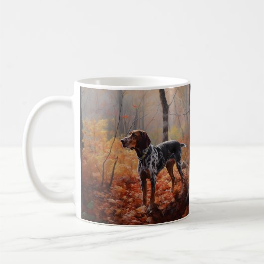 Bluetick Coonhound in Herfstbladeren Herfst Inspir Koffiemok (Links)