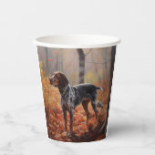 Bluetick Coonhound in Herfstbladeren Herfst Inspir Papieren Bekers (Voorkant)