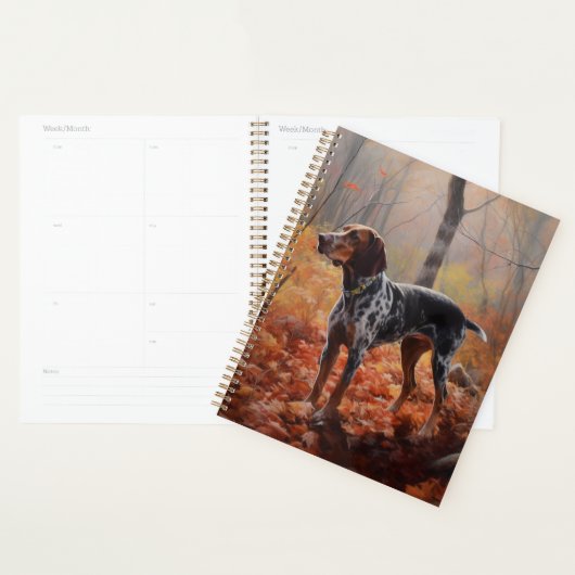 Bluetick Coonhound in Herfstbladeren Herfst Inspir Planner (Display)
