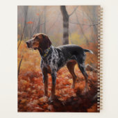 Bluetick Coonhound in Herfstbladeren Herfst Inspir Planner (Achterkant)