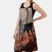 Bluetick Coonhound in Herfstbladeren Herfst Inspir Schort (Insitu)