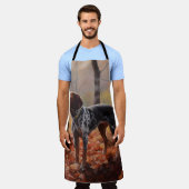 Bluetick Coonhound in Herfstbladeren Herfst Inspir Schort (Gedragen)