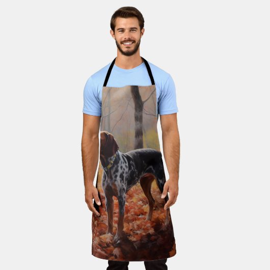 Bluetick Coonhound in Herfstbladeren Herfst Inspir Schort (Gedragen)