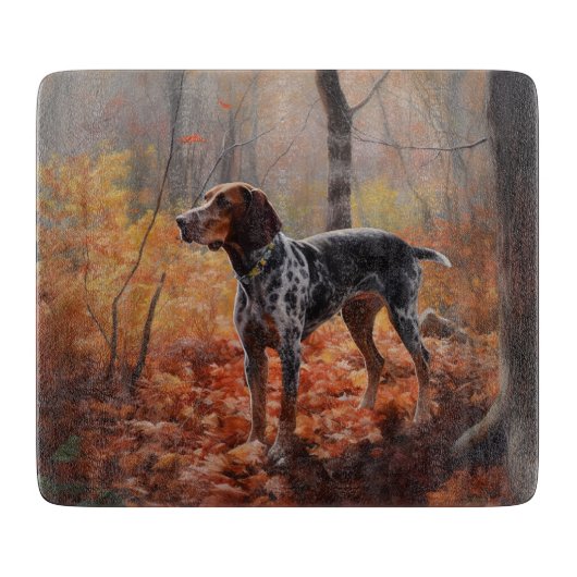 Bluetick Coonhound in Herfstbladeren Herfst Inspir Snijplank (Voorkant)