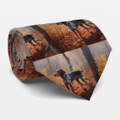 Bluetick Coonhound in Herfstbladeren Herfst Inspir Stropdas (Opgerold)