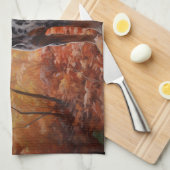 Bluetick Coonhound in Herfstbladeren Herfst Inspir Theedoek (Quarter Fold)