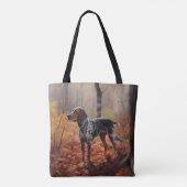 Bluetick Coonhound in Herfstbladeren Herfst Inspir Tote Bag (Achterkant)