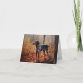 Bluetick Coonhound in herfstbladeren val inspireer Kaart (Voorkant)