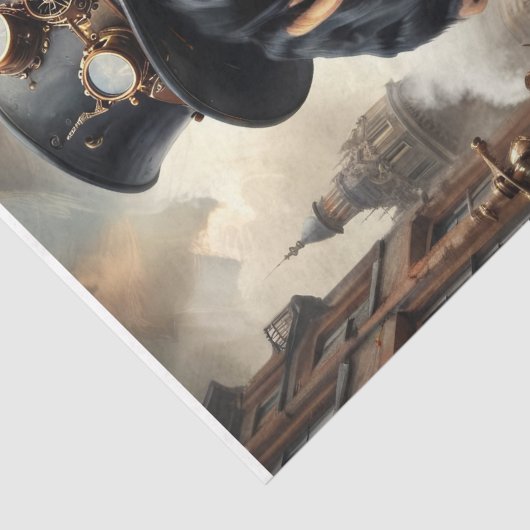 Bluetick Coonhound in Steampunk -Decoupage- Tissuepapier (Detail)