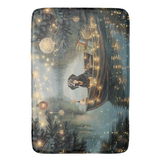 Bluetick Coonhound Kerst Feestelijke Reis Badmat (Voorkant Verticaal)