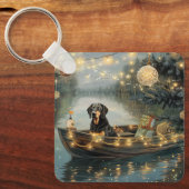 Bluetick Coonhound Kerst Feestelijke Reis Sleutelhanger (Voorkant)