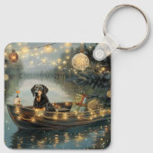 Bluetick Coonhound Kerst Feestelijke Reis Sleutelhanger (Achterkant)