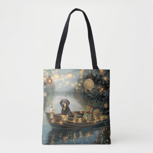 Bluetick Coonhound Kerst Feestelijke Reis Tote Bag (Voorkant)
