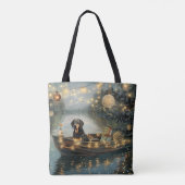 Bluetick Coonhound Kerst Feestelijke Reis Tote Bag (Achterkant)
