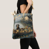 Bluetick Coonhound Kerst Feestelijke Reis Tote Bag (Dichtbij)