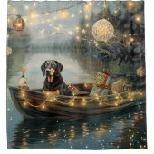 Bluetick Coonhound Kerst Festivale Reis Douchegordijn (Voorkant)