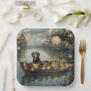 Bluetick Coonhound Kerst Festivale Reis Papieren Bordje