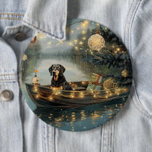 Bluetick Coonhound Kerst Festivale Reis Ronde Button 6,0 Cm