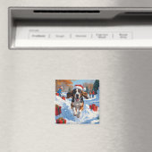 Bluetick Coonhound Kerst Sneeuwlandschap Magneet (Insitu (Vaatwasser))