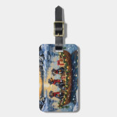 Bluetick Coonhound Kerstboot Vakantie Bagagelabel (Voorkant verticaal)