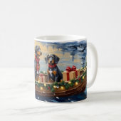 Bluetick Coonhound Kerstboot Vakantie Koffiemok (Voorkant rechts)