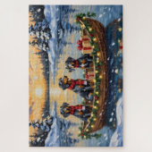 Bluetick Coonhound Kerstboot Vakantie Legpuzzel (Verticaal)