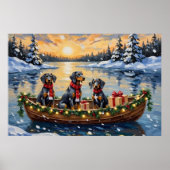 Bluetick Coonhound Kerstboot Vakantie Poster (Voorkant)