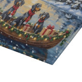 Bluetick Coonhound Kerstboot Vakantie Snijplank (Hoek)