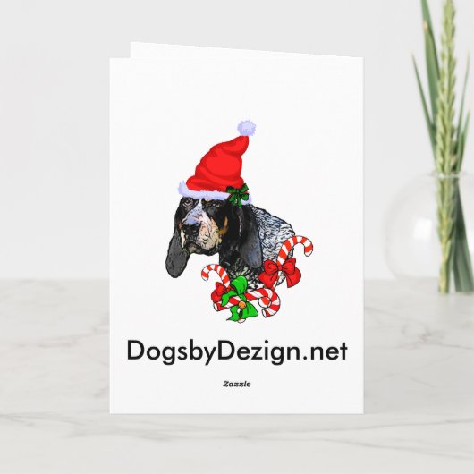 Bluetick Coonhound-kerstcadeautjes Feestdagen Kaart (Achterkant)