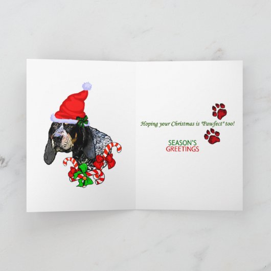 Bluetick Coonhound-kerstcadeautjes Feestdagen Kaart (Binnen)