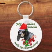 Bluetick Coonhound-kerstcadeautjes Sleutelhanger (Voorkant)