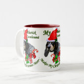 Bluetick Coonhound-kerstcadeautjes Tweekleurige Koffiemok (Voorkant links)