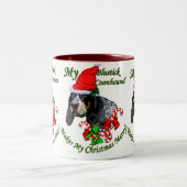 Bluetick Coonhound-kerstcadeautjes Tweekleurige Koffiemok (Center)
