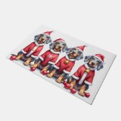 Bluetick Coonhound Kerstjurk Kerstman Hoed Deurmat (Schuin)
