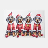 Bluetick Coonhound Kerstjurk Kerstman Hoed Deurmat (Voorkant)