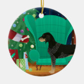 Bluetick Coonhound-kerstkerstkerstkerstcadeau Keramisch Ornament (Voorkant)