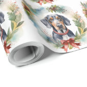 Bluetick Coonhound Kerstkrans Feestelijke Pup Cadeaupapier (Rol Hoek)