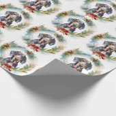 Bluetick Coonhound Kerstkrans Feestelijke Pup Cadeaupapier (Hoek)